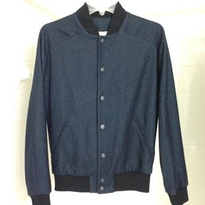 Patrik Ervell Navy Wool Collegiate Jacket in XS